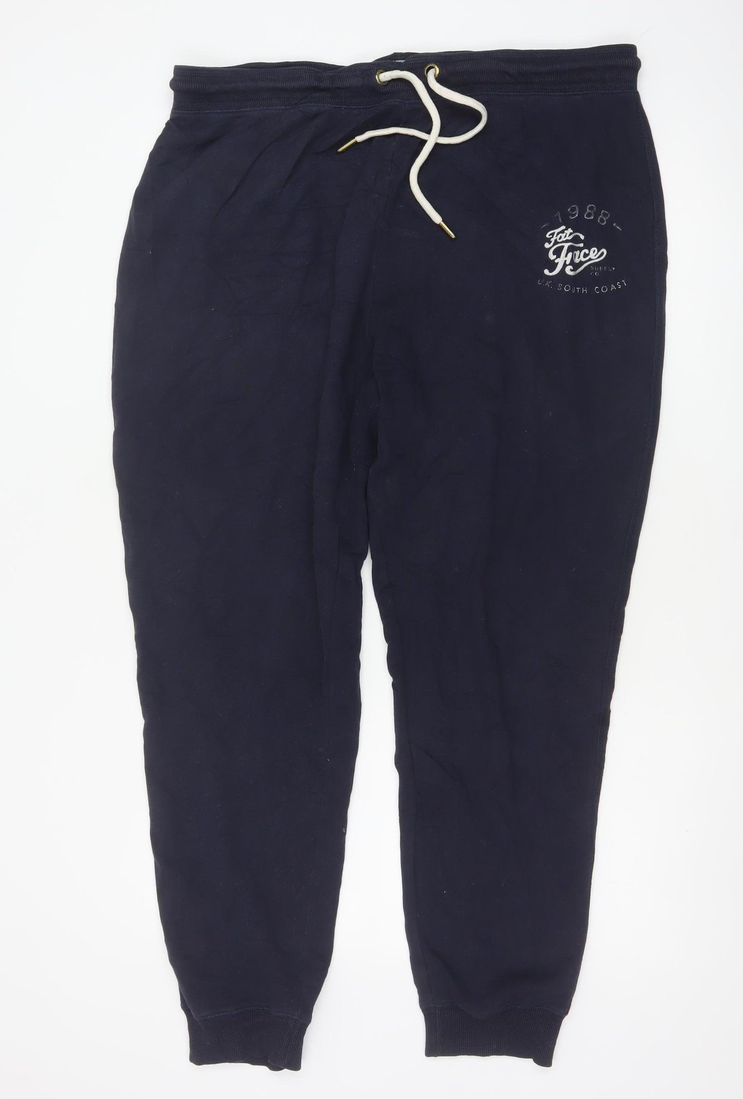 FatFace Women’s Blue Size 18 Logo Drawstring Cuffed Jogger Sweatpants