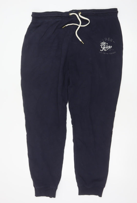 FatFace Women’s Blue Size 18 Logo Drawstring Cuffed Jogger Sweatpants