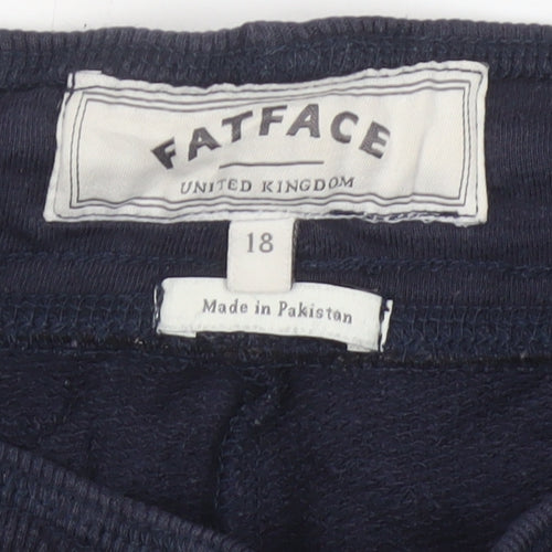 FatFace Women’s Blue Size 18 Logo Drawstring Cuffed Jogger Sweatpants