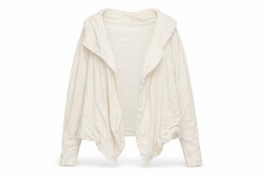 The White Company Women Ivory UK 12 Open Waterfall Knit Cardigan