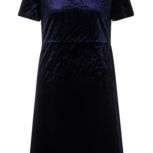 Nature's Smiley Women Blue L Long Velvet A-Line Dress