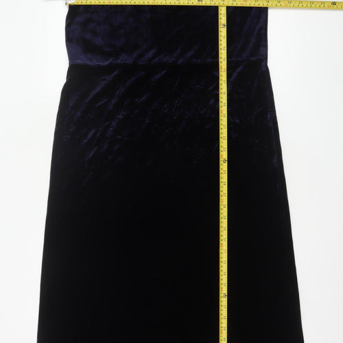 Nature's Smiley Women Blue L Long Velvet A-Line Dress