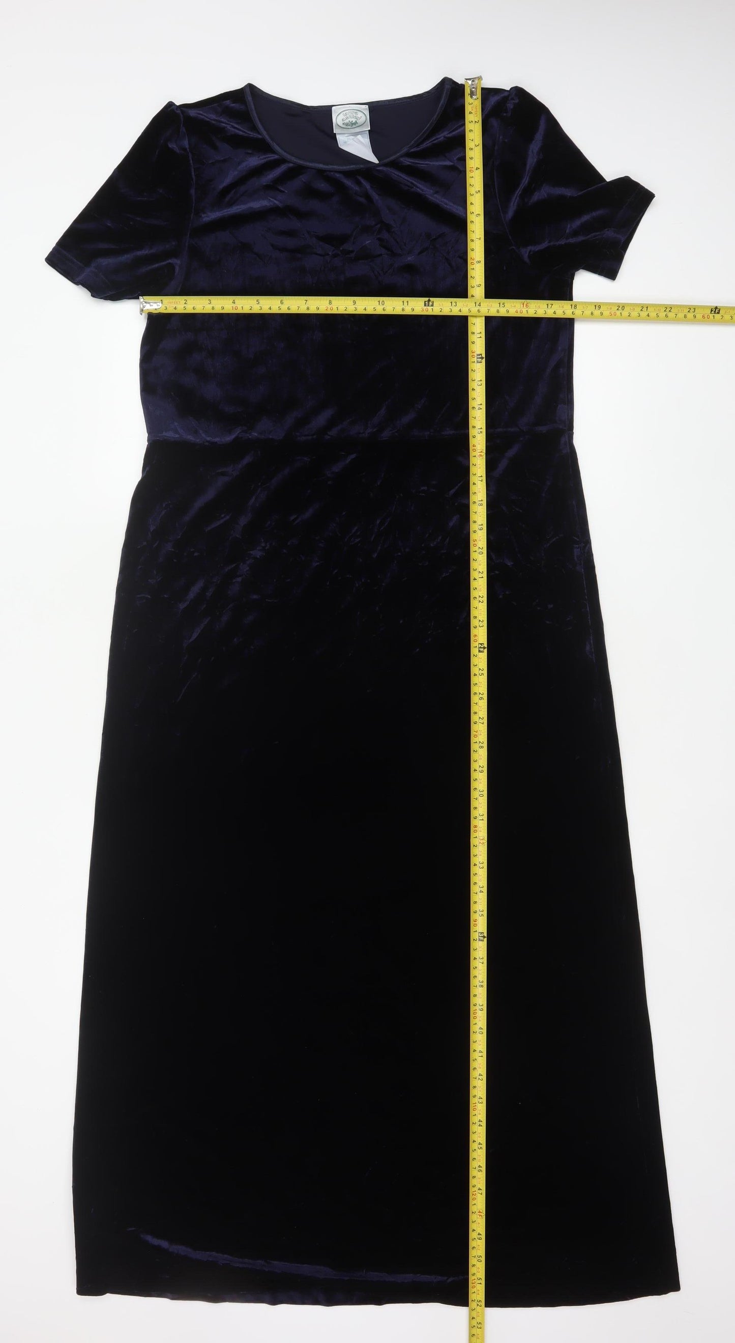 Nature's Smiley Women Blue L Long Velvet A-Line Dress