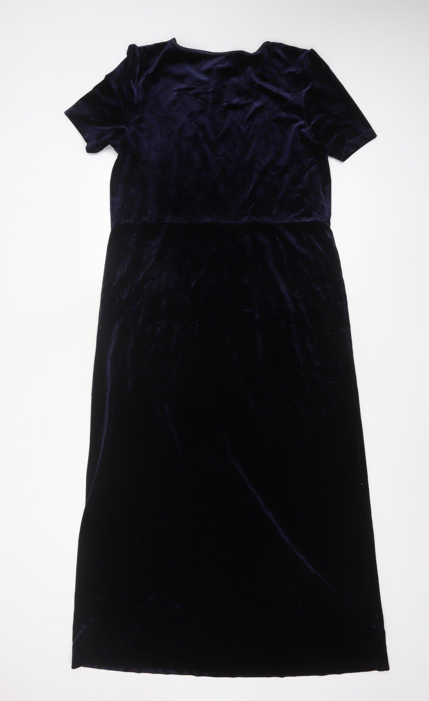 Nature's Smiley Women Blue L Long Velvet A-Line Dress