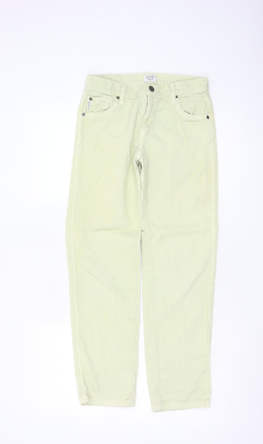 Armani Teen Boys Green 11 Years Corduroy Chino Trousers 148cm