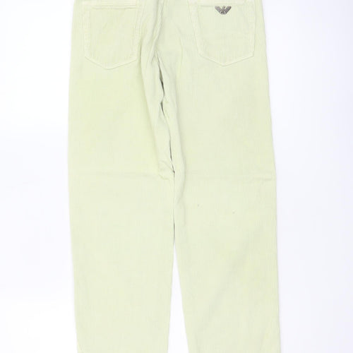Armani Teen Boys Green 11 Years Corduroy Chino Trousers 148cm