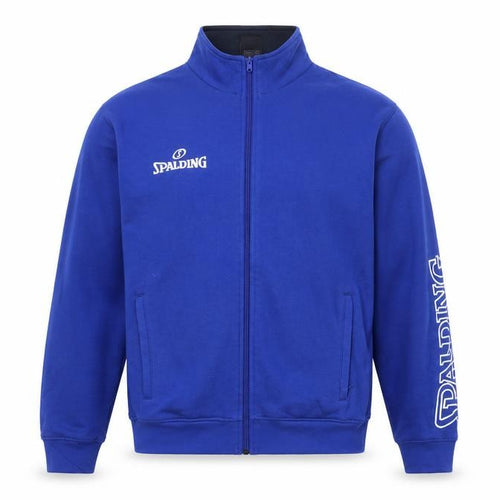 Spalding Men’s Blue S Full Zip Basketball Track Jacket Logo Pockets