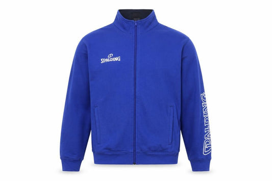 Spalding Men’s Blue S Full Zip Basketball Track Jacket Logo Pockets