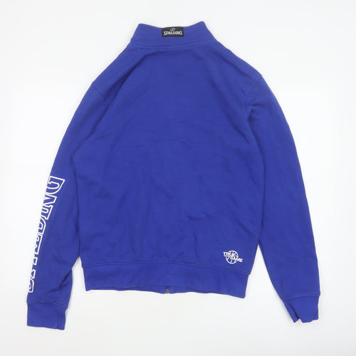 Spalding Men’s Blue S Full Zip Basketball Track Jacket Logo Pockets