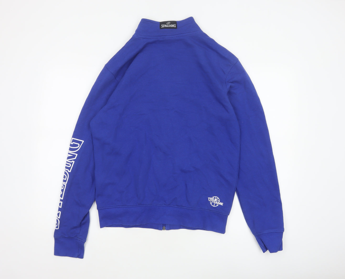 Spalding Men’s Blue S Full Zip Basketball Track Jacket Logo Pockets