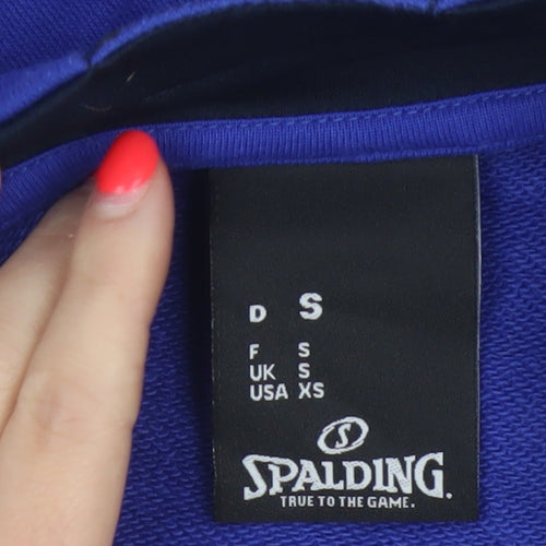 Spalding Men’s Blue S Full Zip Basketball Track Jacket Logo Pockets