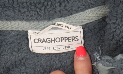 Craghoppers Women Grey UK 10 1/4 Zip Fleece Pullover Sweatshirt