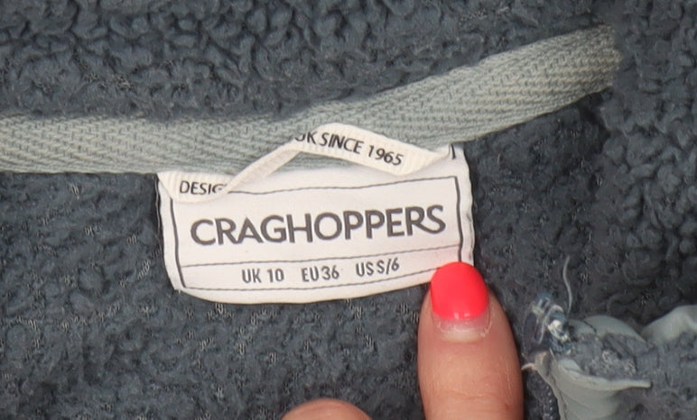 Craghoppers Women Grey UK 10 1/4 Zip Fleece Pullover Sweatshirt