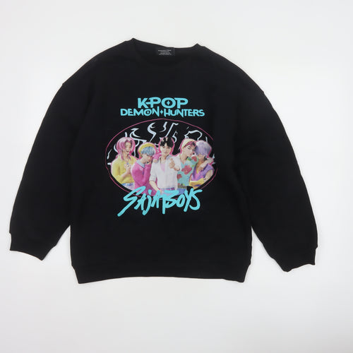 Netflix KPop Demon Hunters Saja Boys Black 13 Years Graphic Sweatshirt