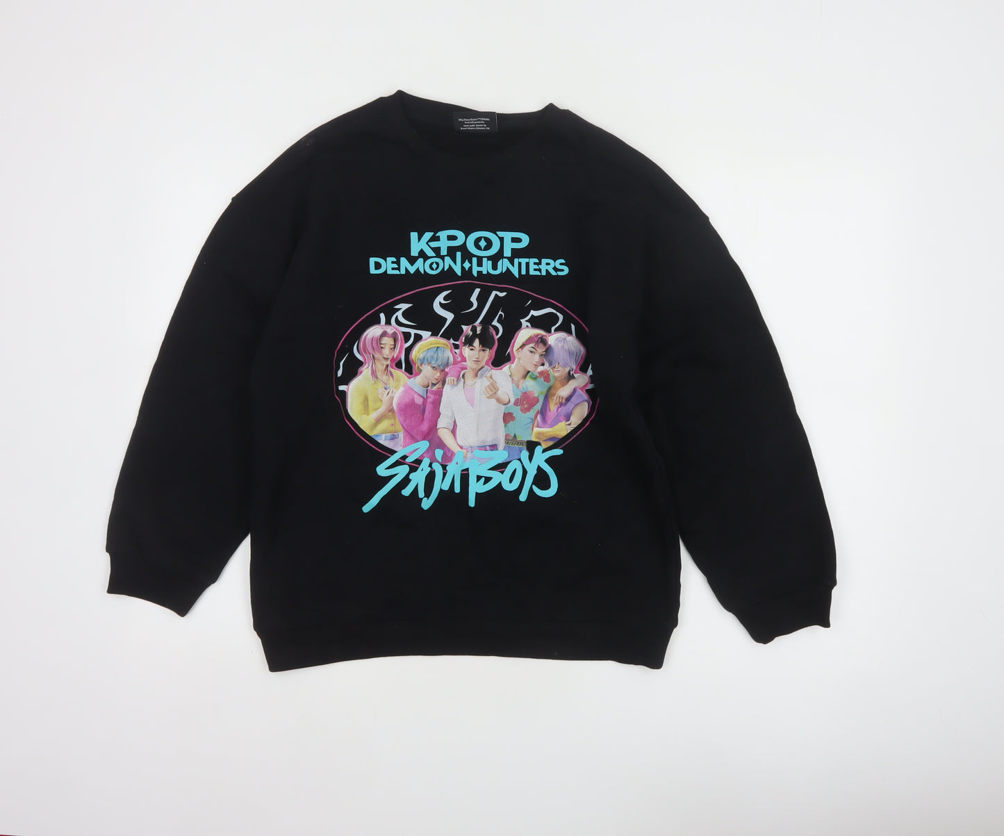 Netflix KPop Demon Hunters Saja Boys Black 13 Years Graphic Sweatshirt