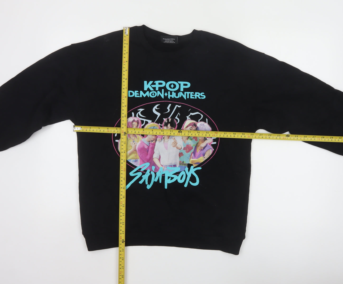 Netflix KPop Demon Hunters Saja Boys Black 13 Years Graphic Sweatshirt