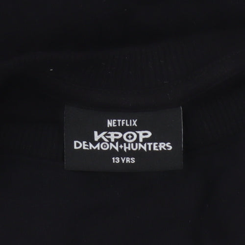 Netflix KPop Demon Hunters Saja Boys Black 13 Years Graphic Sweatshirt