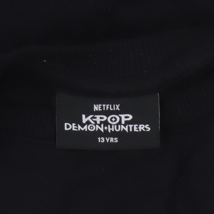 Netflix KPop Demon Hunters Saja Boys Black 13 Years Graphic Sweatshirt