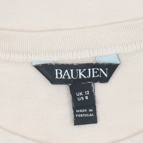 Baukjen Women Beige UK 12 Pullover Crew Neck Sweatshirt