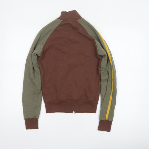 Urban Outfitters Women Brown Green 2XS Bomber Jacket Logo Full Zip