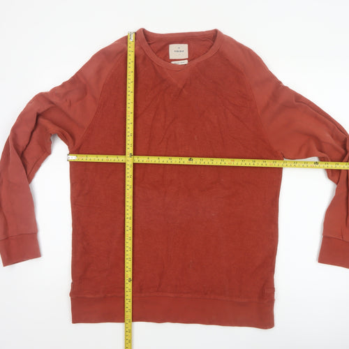 White Stuff Men’s Orange M Crew Neck Cotton Pullover Sweatshirt