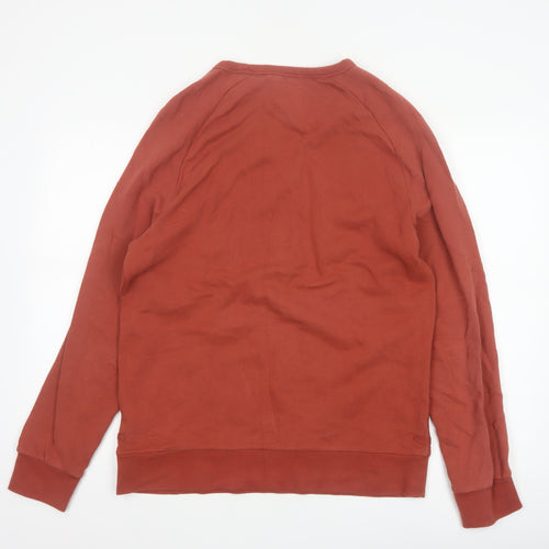 White Stuff Men’s Orange M Crew Neck Cotton Pullover Sweatshirt