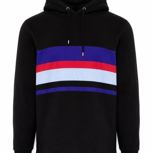 ASOS Men’s Black S Pullover Hoodie Colour Block Striped Cotton