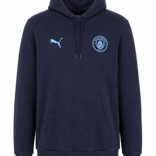 Puma Men’s Blue M Manchester City Football Pullover Hoodie Logo