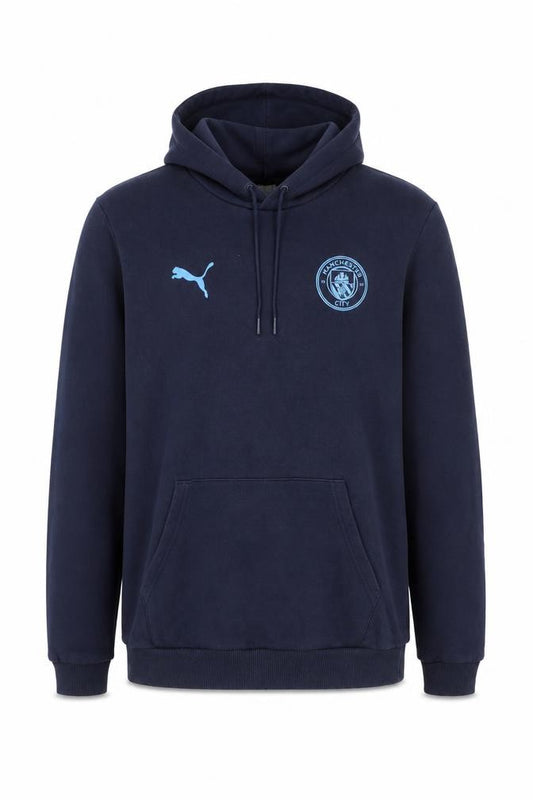 Puma Men’s Blue M Manchester City Football Pullover Hoodie Logo