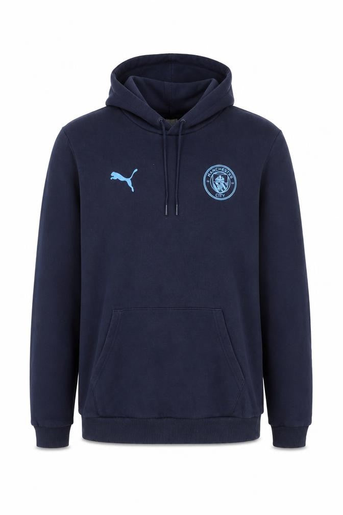 Puma Men’s Blue M Manchester City Football Pullover Hoodie Logo