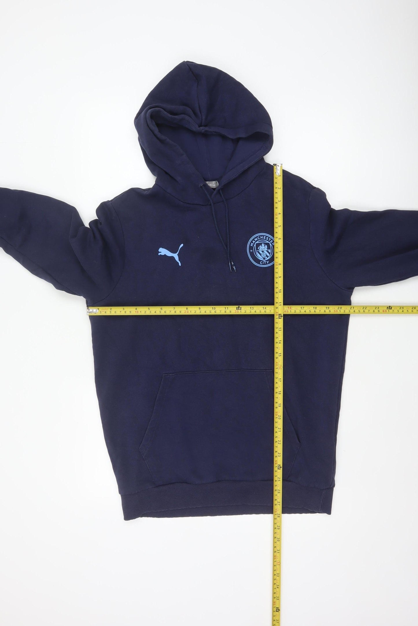 Puma Men’s Blue M Manchester City Football Pullover Hoodie Logo