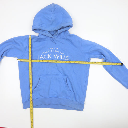 Jack Wills Women's Blue UK 12 Pullover Hoodie Logo Pockets