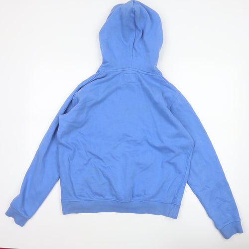 Jack Wills Women's Blue UK 12 Pullover Hoodie Logo Pockets