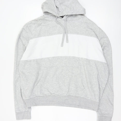 C&A Women’s Grey White Colourblock Pullover Hoodie 2XL Cotton Blend