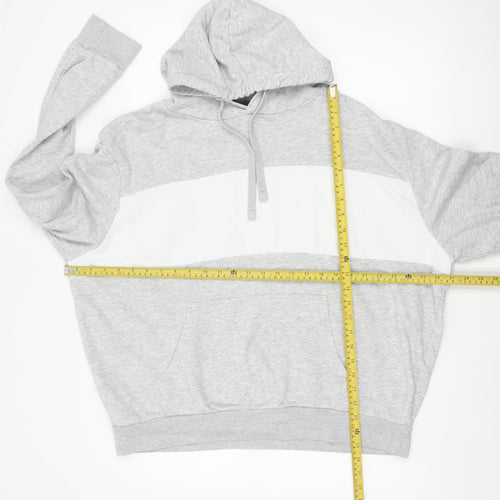 C&A Women’s Grey White Colourblock Pullover Hoodie 2XL Cotton Blend