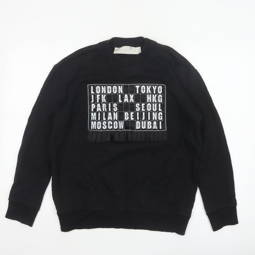 Victoria Victoria Beckham Women Black M City Graphic Pullover Sweatshirt