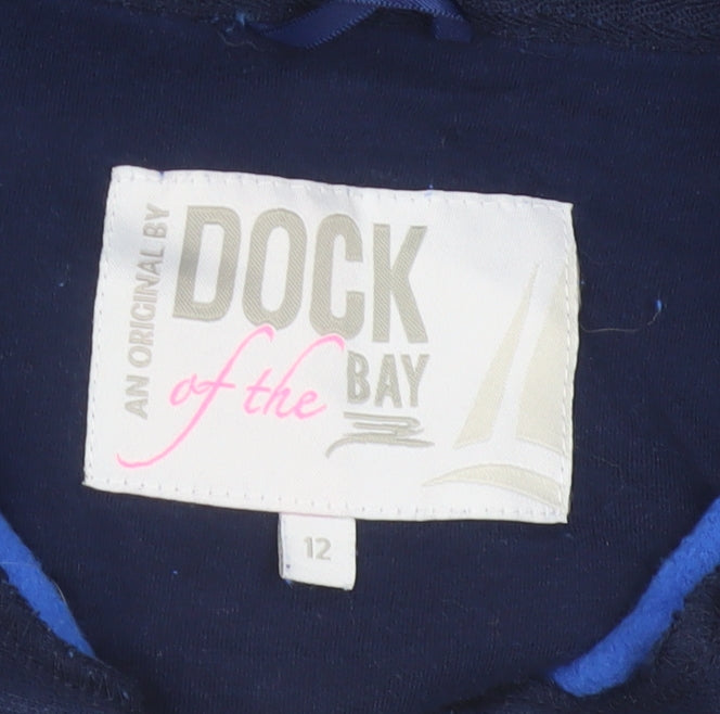 Dock of the Bay Women’s Blue Size 12 1/2 Zip Nautical Sweatshirt