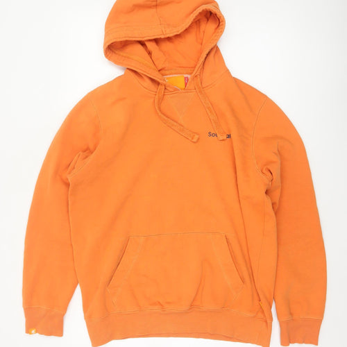 SoulCal Men’s Orange L Pullover Hoodie Fleece Logo Pocket