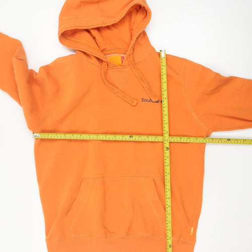 SoulCal Men’s Orange L Pullover Hoodie Fleece Logo Pocket