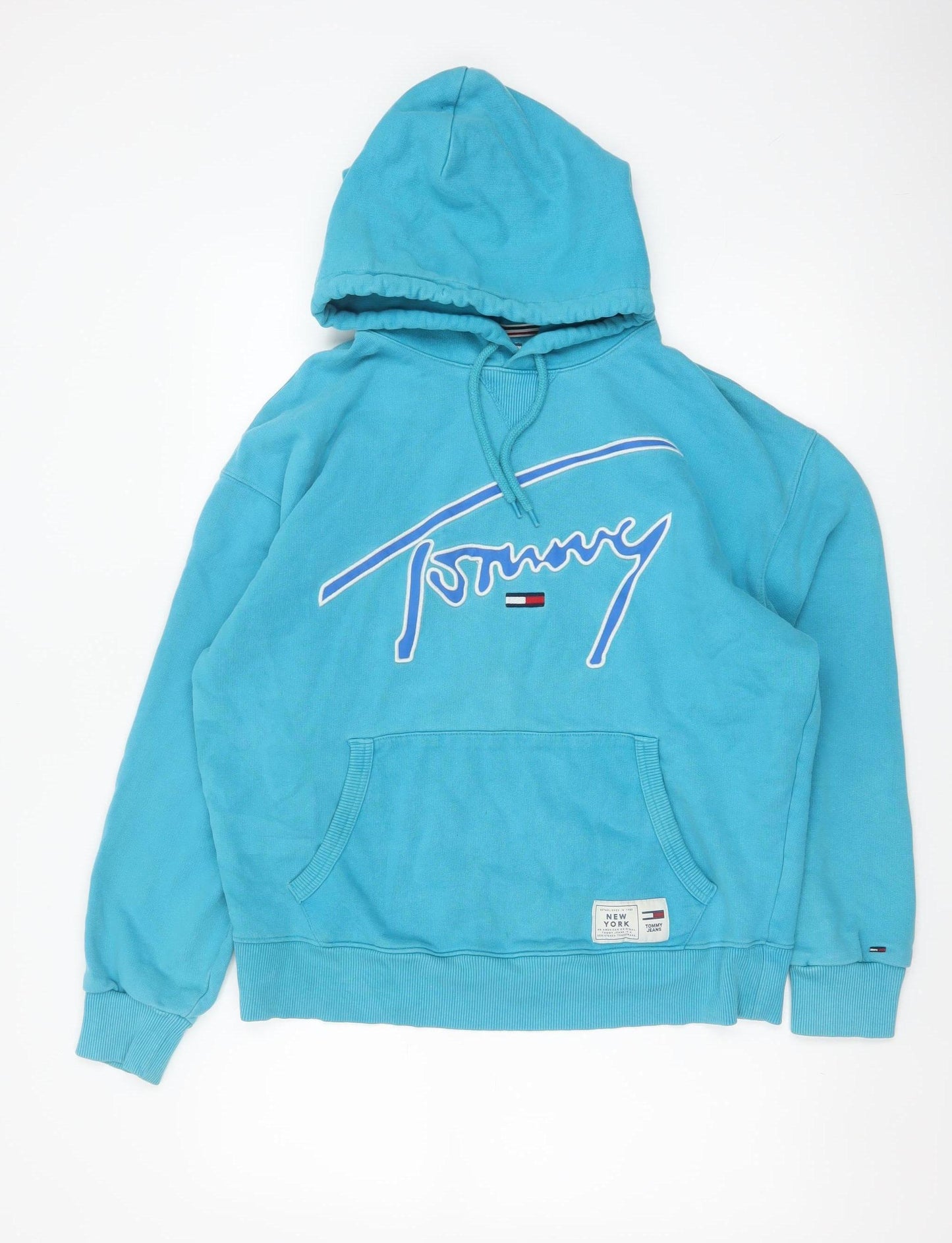 Tommy Jeans Women’s Blue M Pullover Logo Hoodie Cotton