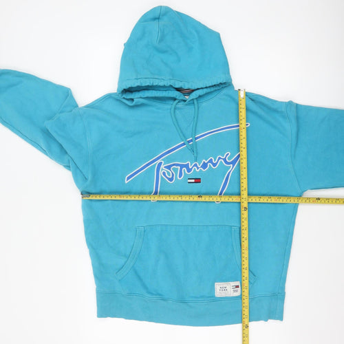 Tommy Jeans Women’s Blue M Pullover Logo Hoodie Cotton