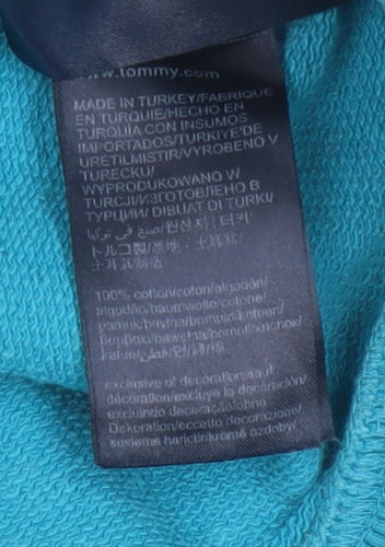 Tommy Jeans Women’s Blue M Pullover Logo Hoodie Cotton