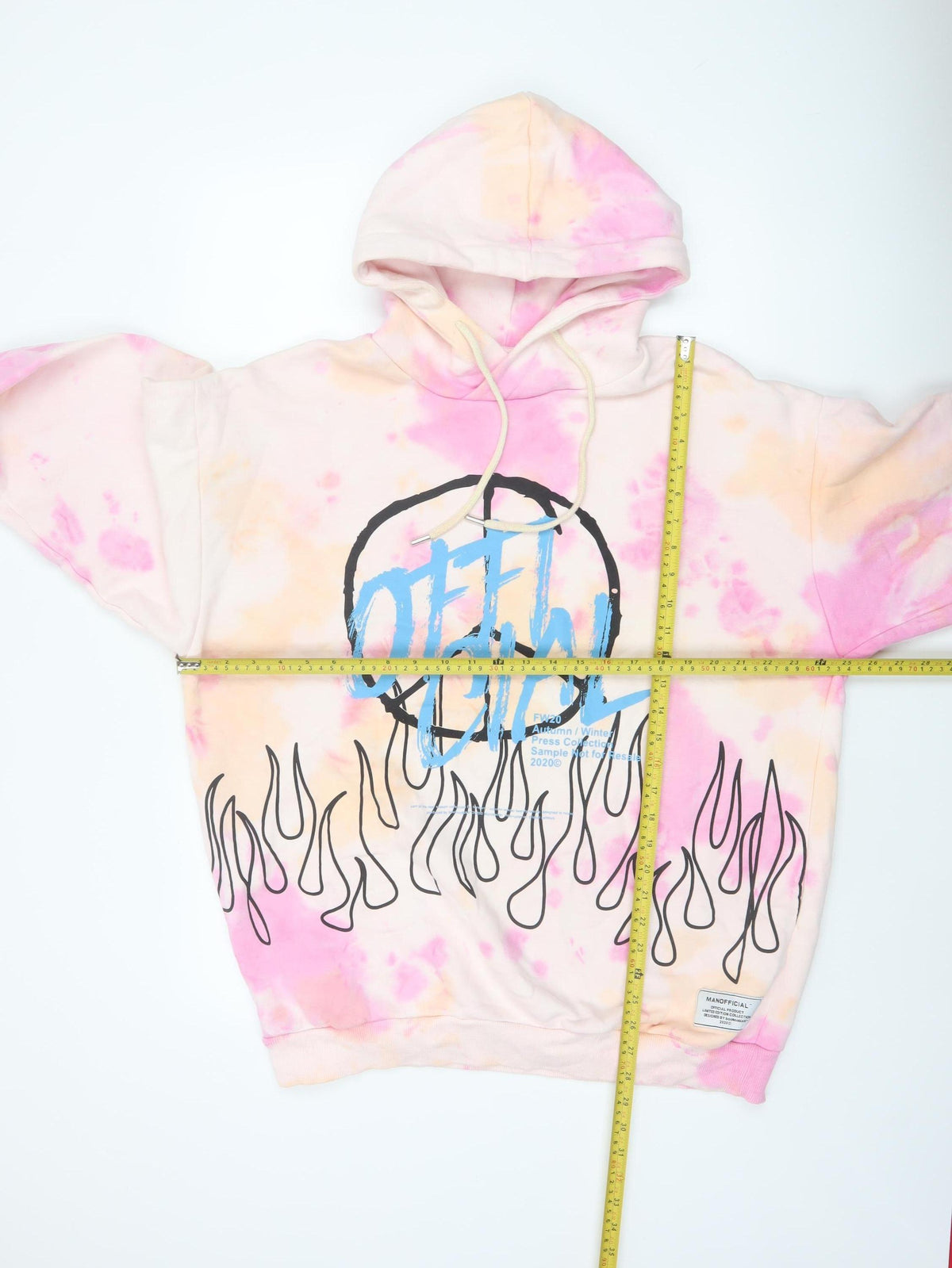MAN Mens Multicoloured L Oversized Graphic Print Pullover Hoodie