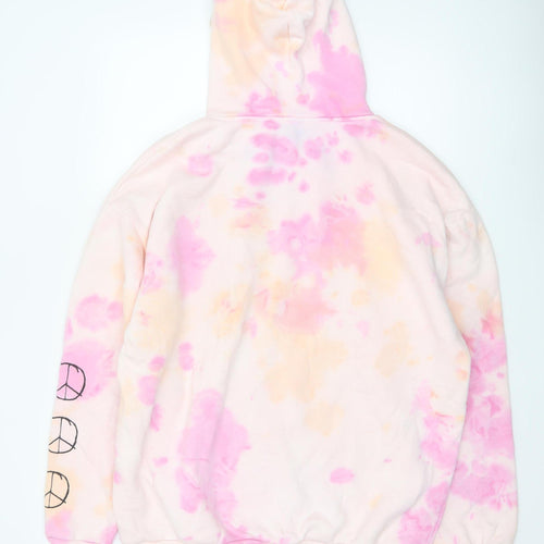 MAN Mens Multicoloured L Oversized Graphic Print Pullover Hoodie
