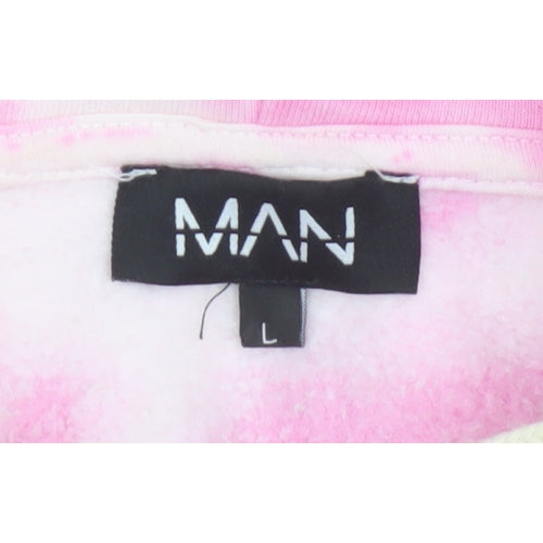MAN Mens Multicoloured L Oversized Graphic Print Pullover Hoodie