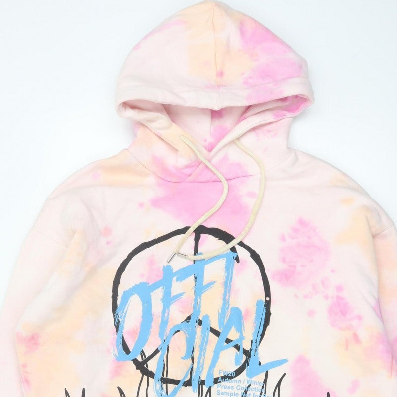 MAN Mens Multicoloured L Oversized Graphic Print Pullover Hoodie