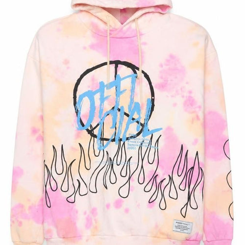 MAN Mens Multicoloured L Oversized Graphic Print Pullover Hoodie