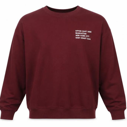 New Look Men’s Red L Pullover Sweatshirt NYC Graphic Print Crew Neck
