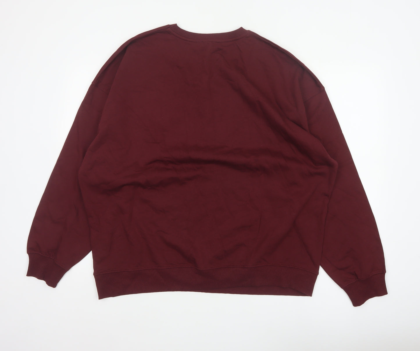 New Look Men’s Red L Pullover Sweatshirt NYC Graphic Print Crew Neck