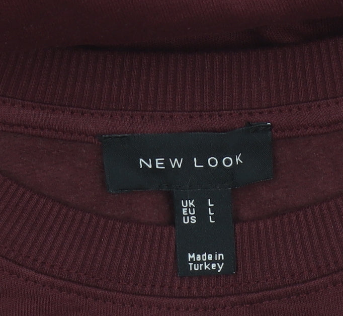 New Look Men’s Red L Pullover Sweatshirt NYC Graphic Print Crew Neck